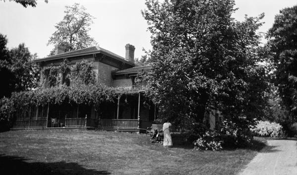 Maple Bluff Farm, then in a rural location, which Robert M. La Follette purchased at the time he became a U.S. Senator and which continued in the family for three generations.  This photograph was probably taken before 1910.