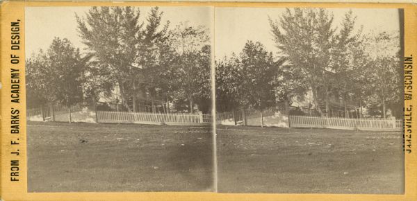 Stereograph of the Bright house, later the J.C. Ford residence, at the corner of Wisconsin Avenue and Gilman Street.