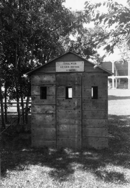 A Civil War guard house at Camp Randall, still standing as of 1962.
