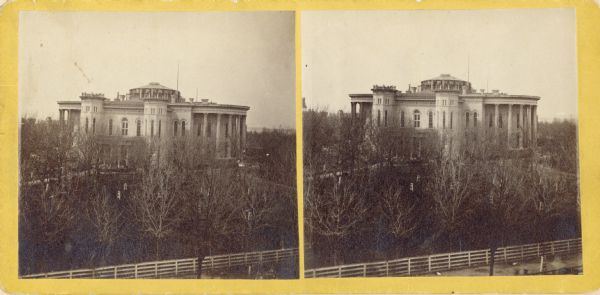 Stereograph of the Wisconsin State Capitol, without dome.