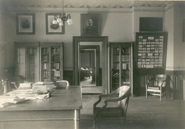Interior of the Capitol, of the Secretaries' desk, used by the Secretaries of State at the Wisconsin State Capitol.