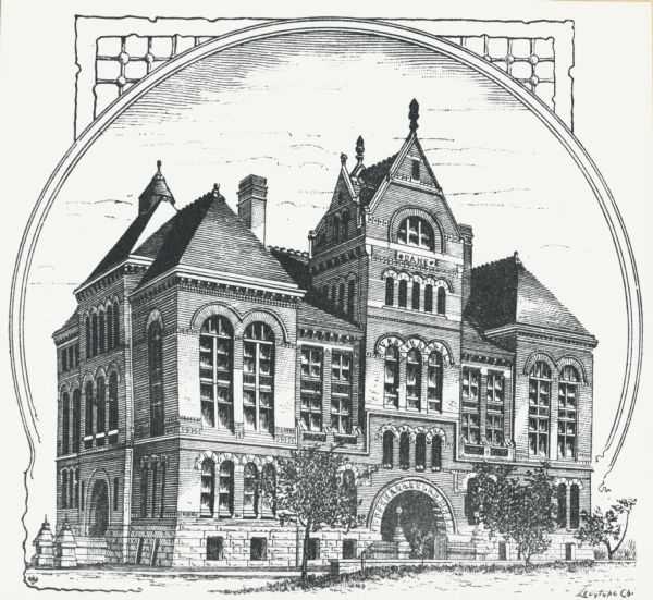 Dane County Courthouse, begun in the fall of 1883 and finished in the spring of 1886.  The cost, including equipment, was a little over $180,000.