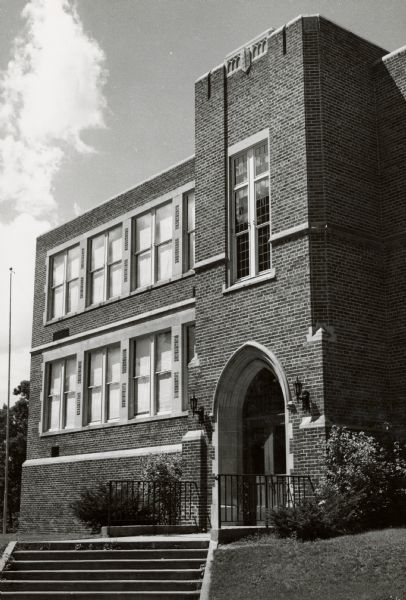 Exterior of Dudgeon School, an elementary school on Monroe Street.