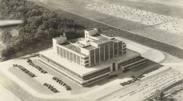 Aerial view of the Forest Products Laboratory, built in 1932.