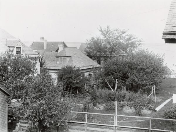 The backyard of Sam Marshall's home, seen from Mrs. Alden's property on Frances Street.