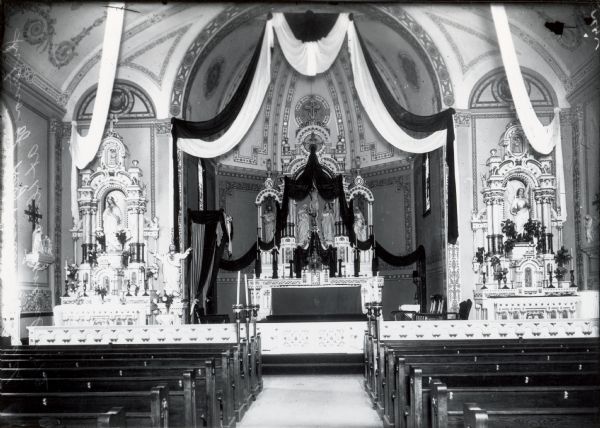 The interior of the Holy Redeemer Catholic Church, 126 (120) West Johnson Street.