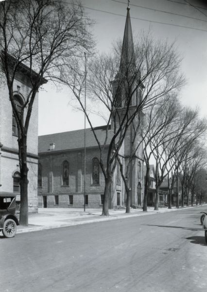 Exterior view of the Holy Redeemer Catholic Church, 126 (120) West Johnson Street.