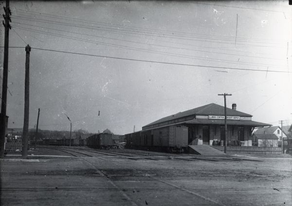 The Illinois Central Railroad Freight Depot on West Washington Avenue.