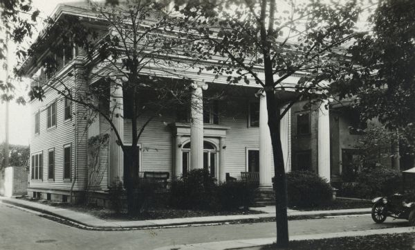 The Alpha Phi Sorority house, 819 Irving Place, built in 1906. In the early 1960s the University of Wisconsin purchased the house and used it first as a women's dormitory annex to Chadbourne Hall and afterward as an office building. It was razed in 1965 to enable the construction of the Elvehjem Art Center.