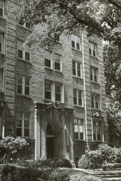 The Wisconsin Avenue entrance to the Kennedy Manor apartments.