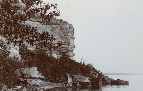 Profile Rock on the shore of Lake Mendota.