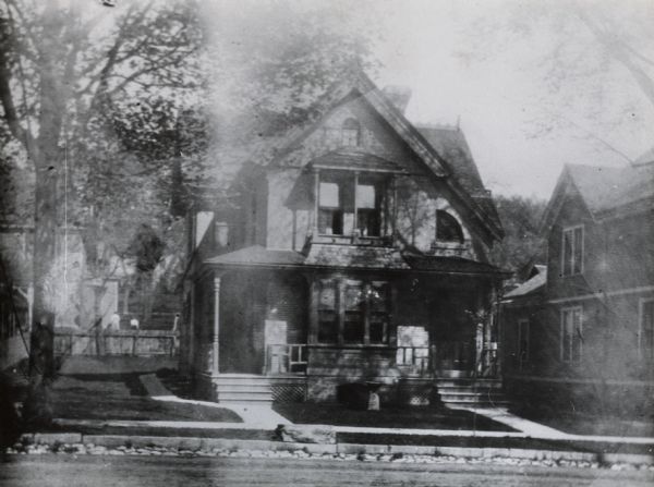 The Mack house, 110 East Johnson Street. Built by A.C. Isaac around 1870, it was later the residence of Professor John G.D. Mack and family, and was owned in 1953 by J.P. Cafferty.
