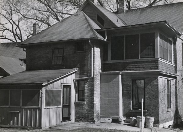 A rear view of the the Mack house, 110 East Johnson Street. Built by A.C. Isaac around 1870, it was later the residence of Professor John G.D. Mack and family, and was owned in 1953 by J.P. Cafferty.