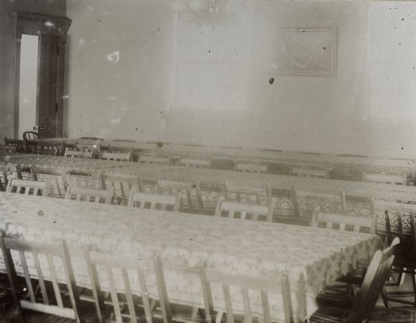 An interior view of the Masonic Temple banqueting room.