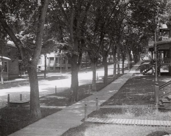 Caption reads: "Madison, Wis. About 1894. Pinckney Street looking from 309 N. Pinckney." This was the home of Frederick King Conover.