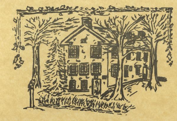 A drawing of the Plow (Plough) Inn.