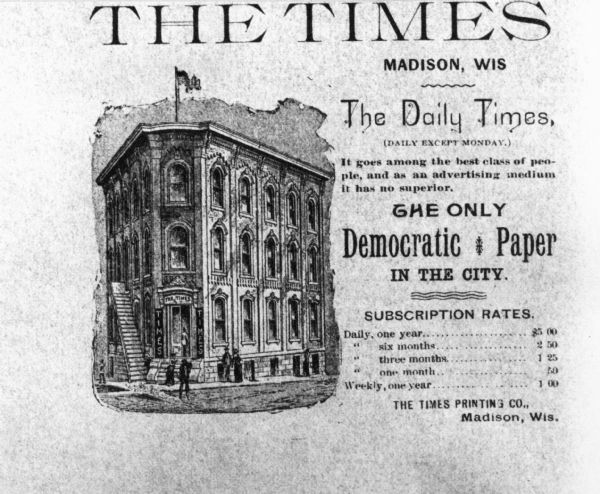 An advertisement for "The Times" from the 1892-1893 Madison City Directory.