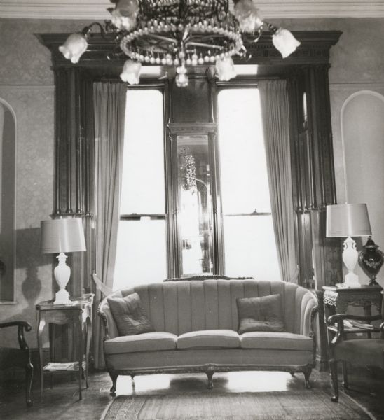 An interior view of the William F. Vilas house, 12 East Gilman Street, which later became the College Woman's Club.