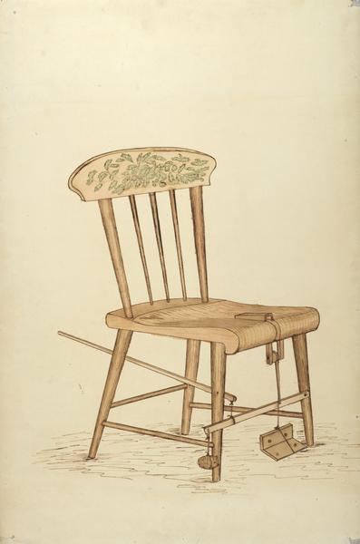 A sketch of a chair invention by John Muir.