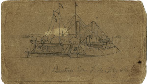 The USS "Benton" was an "ironclad" ship which served as Capt. Andrew Hull Foote's flagship during the March 1862 assault on Island No. 10.