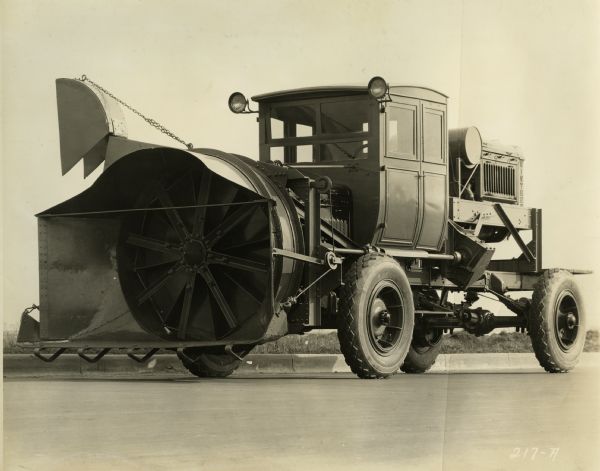 Rotary snowplow manufactured by the Winther Motors Inc., factory.