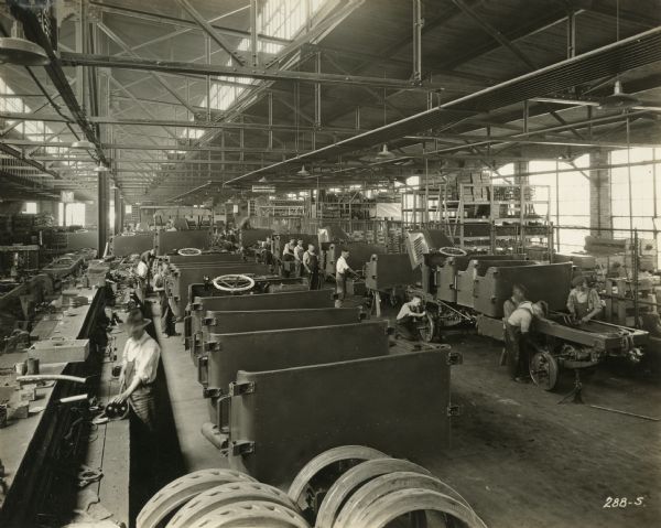 Workers in the Assembly Room of Winther Motor and Truck Company.