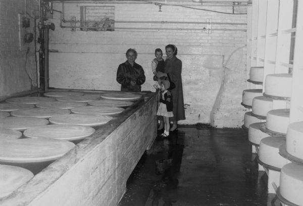 Brine tanks and people in the background.
