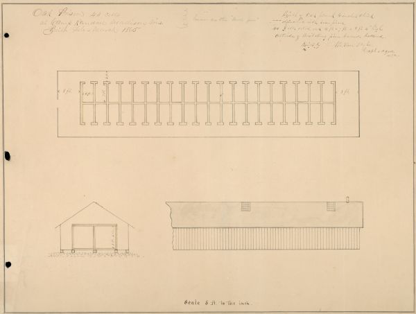 Original plan of Camp Randall, to accompany a report by N.B. Van Slyke, Captain and Assistant Quartermaster.