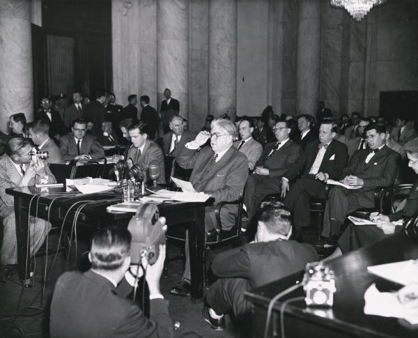 John L. Lewis, president of the United Mine Works of America, speaking at a hearing.