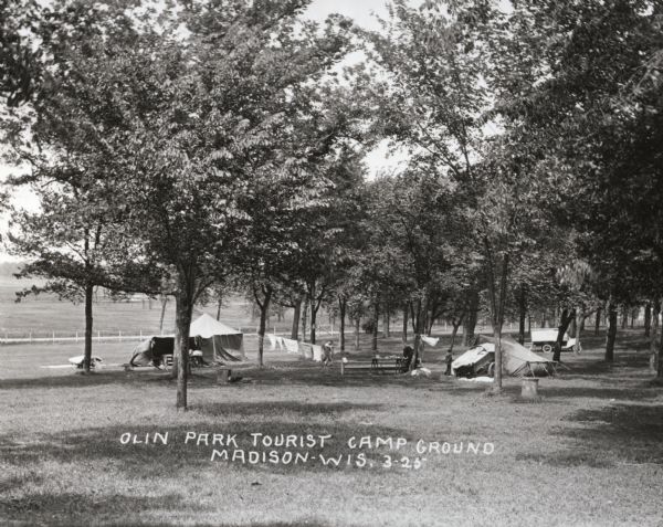 The Olin Park tourist campground on the shore of Lake Monona in Madison.