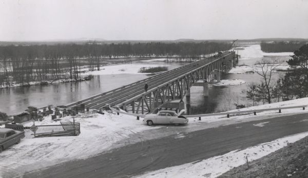 State Highway 93 Bridge over the Black River under construction.