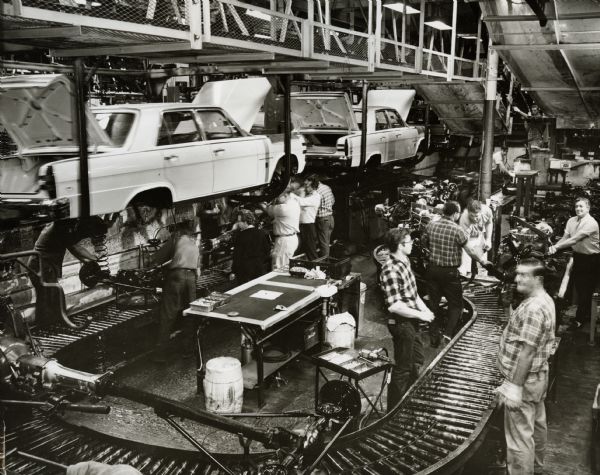Assembly line of the American Motors Company, formerly Nash Motors, in Kenosha.