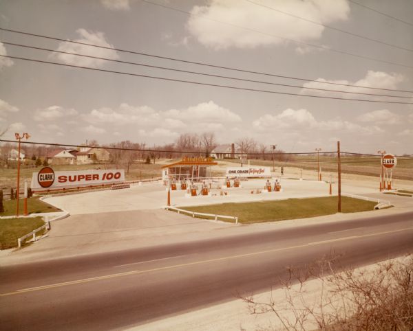 Clark gasoline station near Brookfield, Wisconsin, which sold gasoline but not service work.