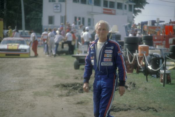 Actor and race car driver Paul Newman at Elkhart Lake, home of the Road America race.