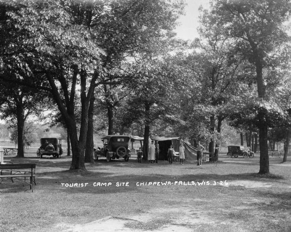 The tourist camp that the citizens of Chippewa Falls provided free for motorists passing through their community.
