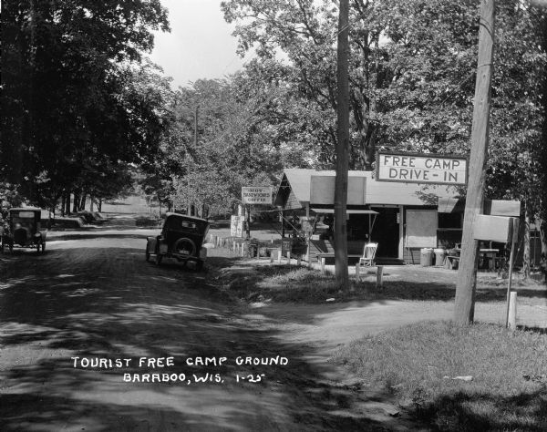 Free public campground at Baraboo, one of 200 such facilities then made available to the traveling public by Wisconsin municipalities.
