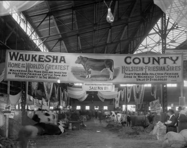 Exhibit of the Waukesha County Holstein-Friesian Breeders Association at the Wisconsin State Fair.
