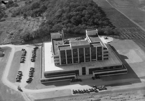 Aerial view of the Forest Products Laboratory, 1 Gifford Pinchot Drive.