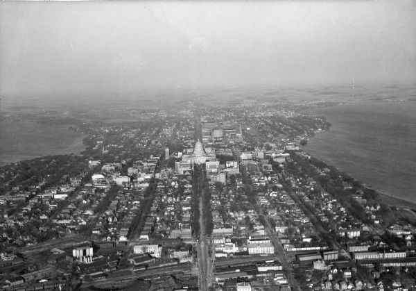Aerial View of Isthmus | Photograph | Wisconsin Historical Society