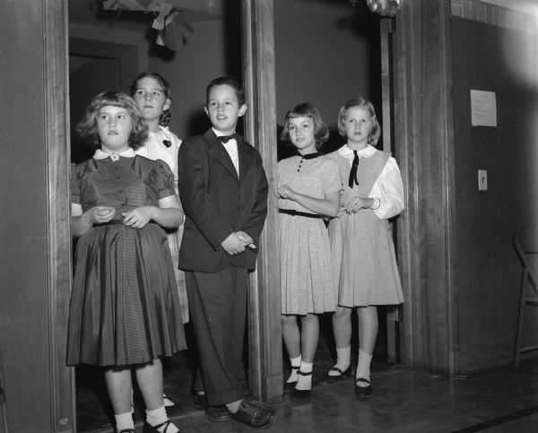 Five students, some from Randall School, at a Shorewood School dancing class.