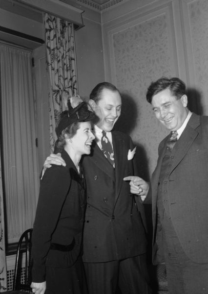 Republican Presidential candidate Wendell Willkie with Mr. and Mrs. Louis J. Fellenz Jr. (R-Fond du Lac), during Willkie's 1944 campaign.