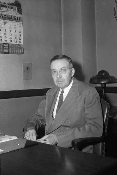 Portrait of William E. O'Brien, Wisconsin Director for the War Manpower Commssion. Mr. O'Brien, a civil engineer, was formerly Chairman of the Wisconsin Highway Commission.