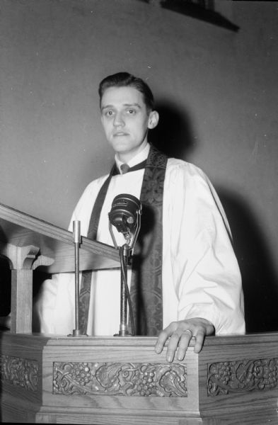 Reverend William H. Gentz, assistant pastor at Bethel Lutheran Church, 318 Wisconsin Avenue.