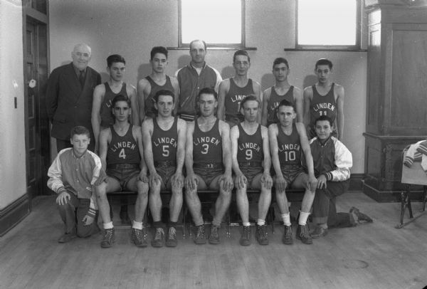 The "Cinderella Team" of the WIAA District high school tournament and elimination play is the Linden basketball team, the "Cornish Miners."