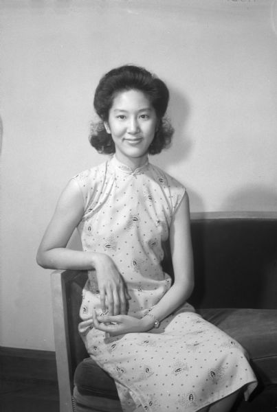 Portrait of Rose Sun, University of Wisconsin coed and granddaughter of Sun Yat-sen, founder of the Chinese Republic. She came to Madison for summer school to learn English.
