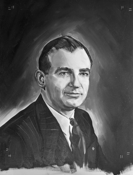 Photograph of painted portrait of Joseph McCarthy.