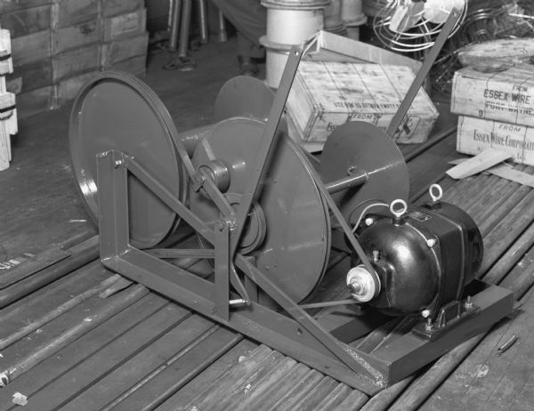 Electric motor in use at the Badger Manufacturing Company.
