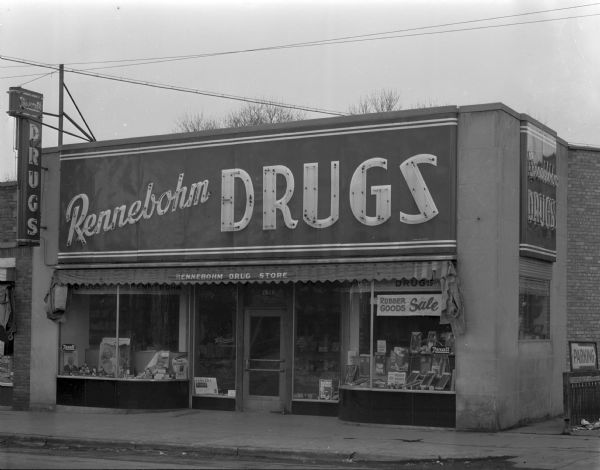 Exterior view of Rennebohm Drug Store at 2526 Monroe Street.
