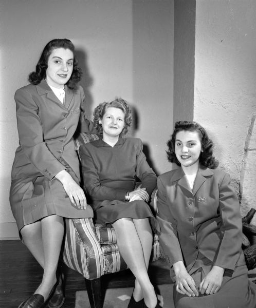 Mrs. Edward Pier (Helen) Roemer and Dr. Roemer's twin sisters, Caroline and Kate, freshmen at the University of Wisconsin, live in Shorewood Hills. Dr. Roemer, who was in service overseas during World War II, is a neurologist at Wisconsin General Hospital.