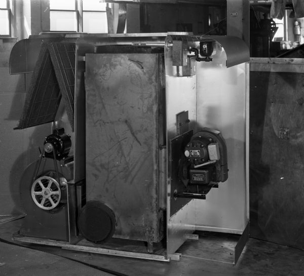 Brandes Heating Co., 2046 Winnebago Avenue. Detail of furnace showing internal parts.